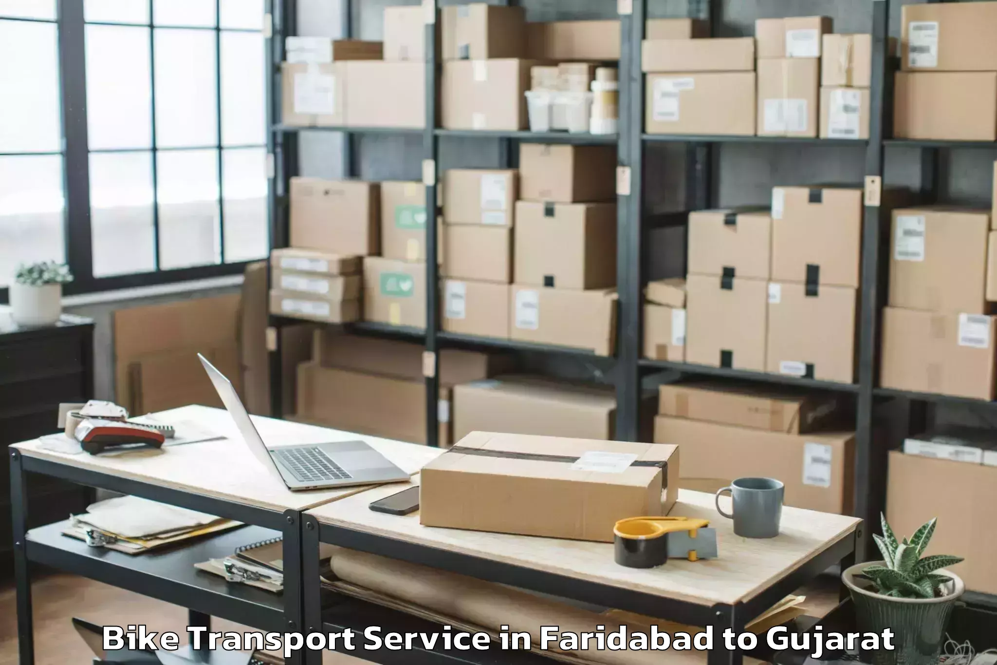 Easy Faridabad to Lavad Bike Transport Booking